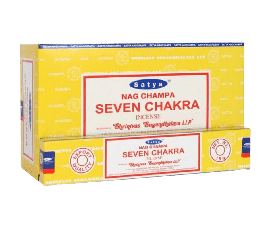 Seven Chakra Nag Champa suitsuketikku 15 g Satya