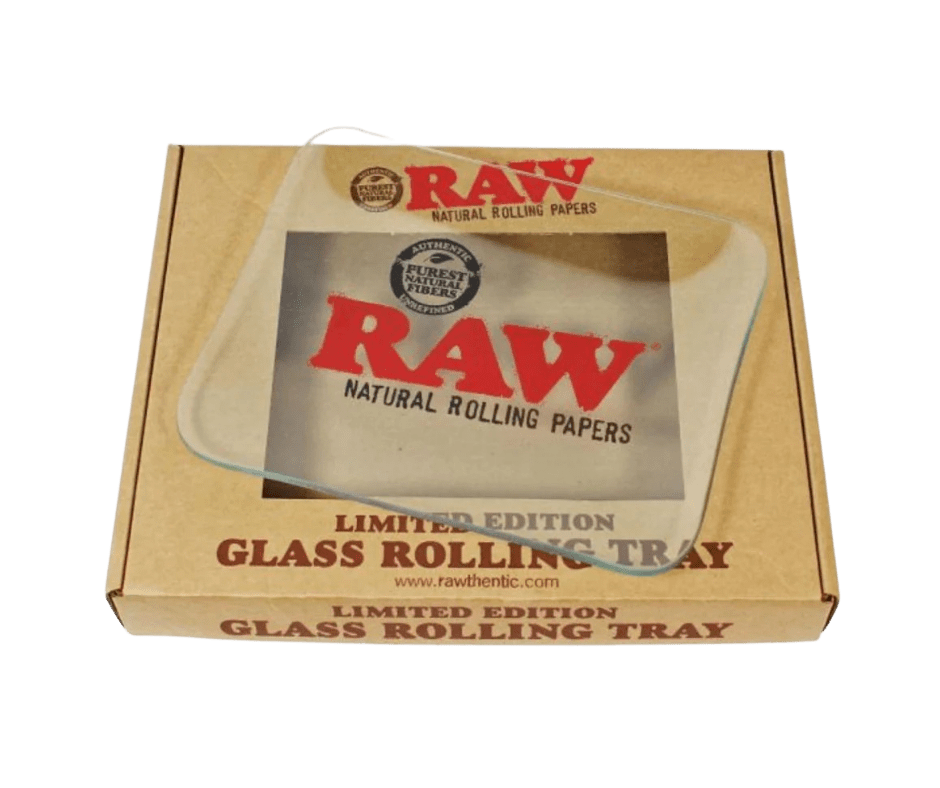 RAW Classic Glass Rolling Tray Large 32 x 26 cm