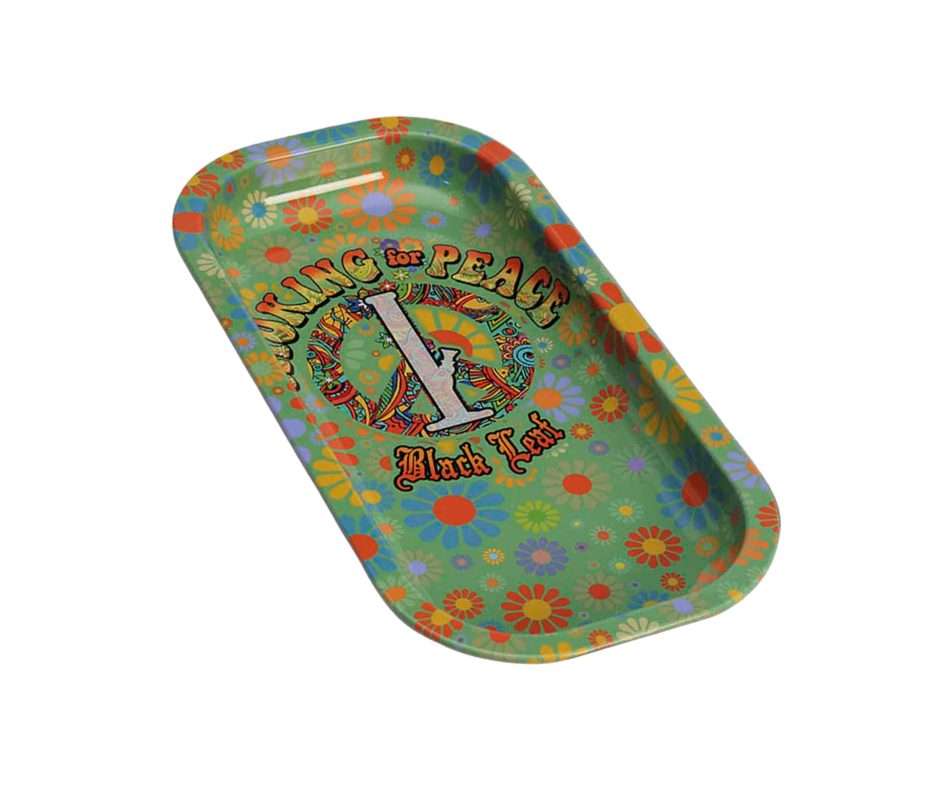Black Leaf Smoking for Peace rolling tray 206 × 106 mm