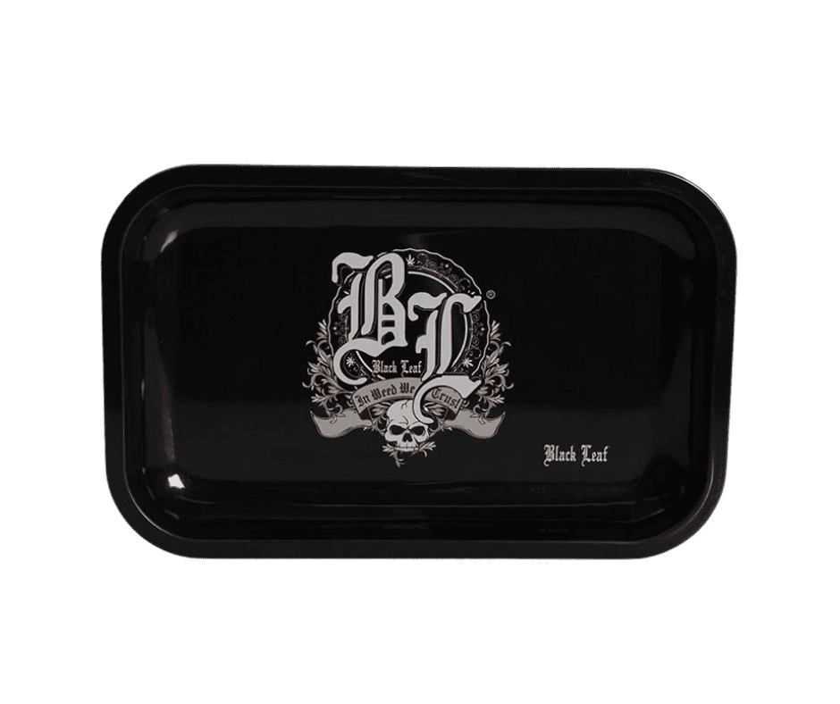 Black Leaf Rolling Tray In Weed We Trust 27.5 x 17.5 cm