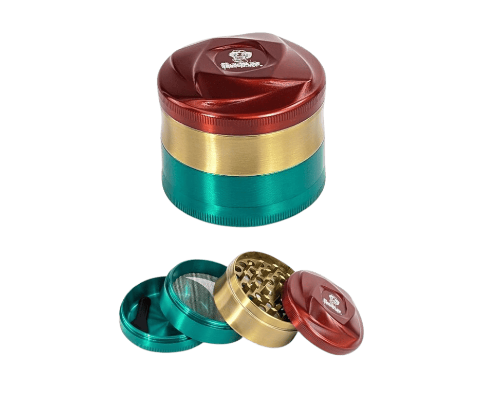Honeypuff Rasta grinderi 63 mm 4-osainen