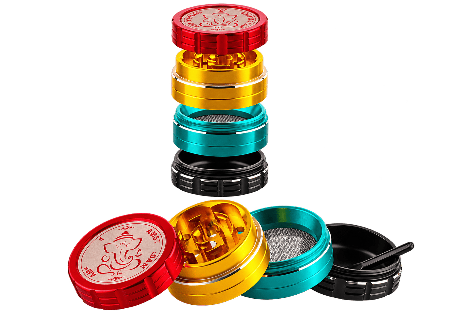 Grace Glass Ganash Rasta grinderi 40 mm 4-osainen