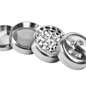 Hopeanvärinen veivigrinderi 63 mm 4-osainen